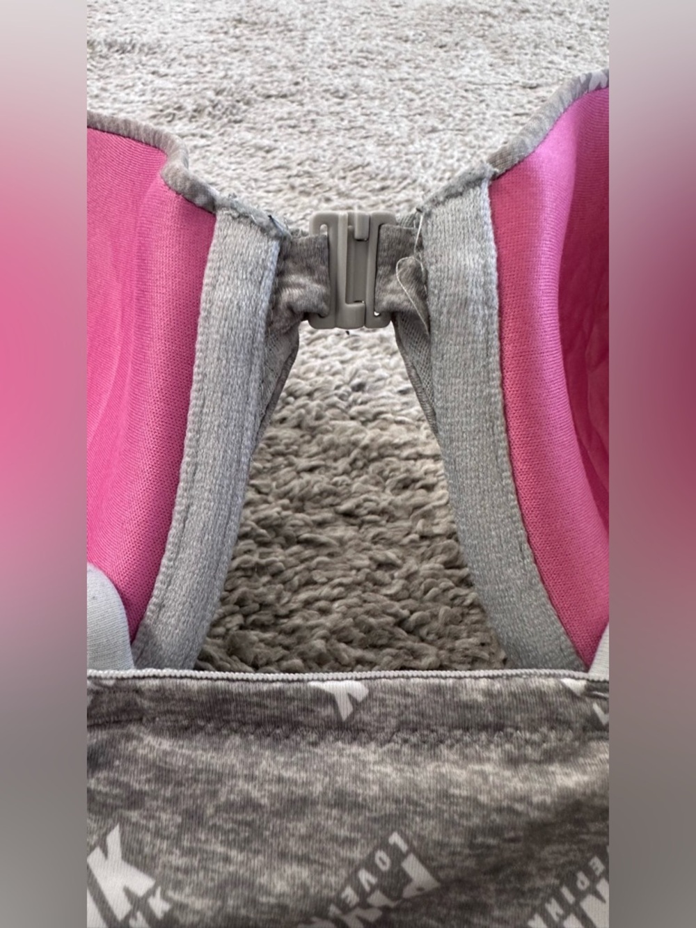 Victoria's Secret Pink Logo Push Up Wear Everywhere Bra Gray 38DD - Picture 4 of 8